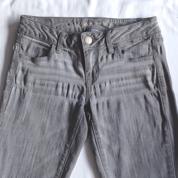 American Eagle Gray Super Stretch Jegging Skinny Jeans- Sz. 4 - Picture 4 of 10
